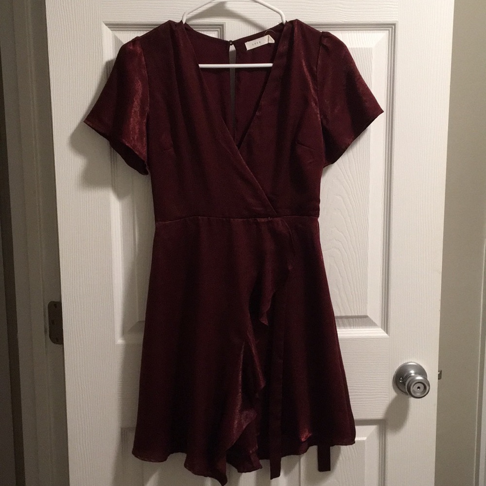 Lush- Mid length Burgundy dress.
